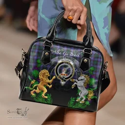ScotsTee Shop Scottish Guthrie Modern Clan Crest Tartan Lion Unicorn Thistle Shoulder Handbag