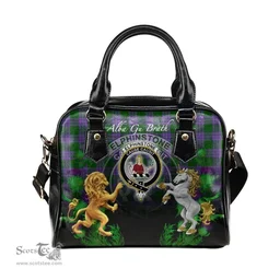 ScotsTee Shop Scottish Elphinstone Clan Crest Tartan Lion Unicorn Thistle Shoulder Handbag