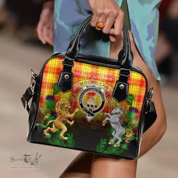 ScotsTee Shop Scottish MacMillan Clan Clan Crest Tartan Lion Unicorn Thistle Shoulder Handbag