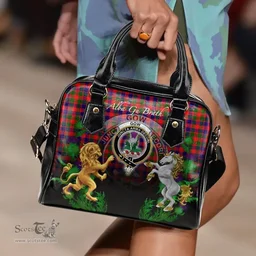 ScotsTee Shop Scottish Gow Modern Clan Crest Tartan Lion Unicorn Thistle Shoulder Handbag