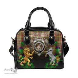 ScotsTee Shop Scottish MacMillan Old Weathered Clan Crest Tartan Lion Unicorn Thistle Shoulder Handbag
