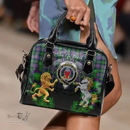 ScotsTee Shop Scottish Logan Ancient Clan Crest Tartan Lion Unicorn Thistle Shoulder Handbag