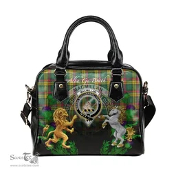 ScotsTee Shop Scottish MacMillan Old Ancient Clan Crest Tartan Lion Unicorn Thistle Shoulder Handbag