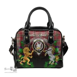 ScotsTee Shop Scottish Lindsay Weathered Clan Crest Tartan Lion Unicorn Thistle Shoulder Handbag