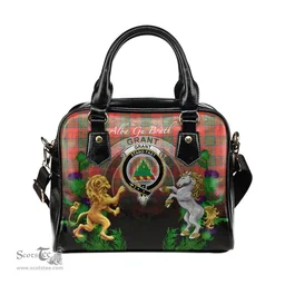 ScotsTee Shop Scottish Grant Ancient Clan Crest Tartan Lion Unicorn Thistle Shoulder Handbag
