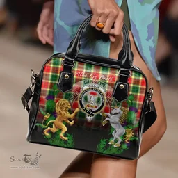 ScotsTee Shop Scottish Gibbs Clan Crest Tartan Lion Unicorn Thistle Shoulder Handbag