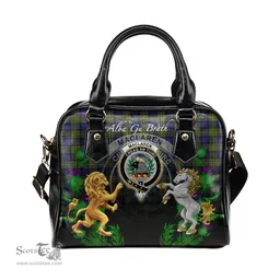 ScotsTee Shop Scottish MacLaren Modern Clan Crest Tartan Lion Unicorn Thistle Shoulder Handbag