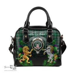 ScotsTee Shop Scottish Ross Hunting Modern Clan Crest Tartan Lion Unicorn Thistle Shoulder Handbag