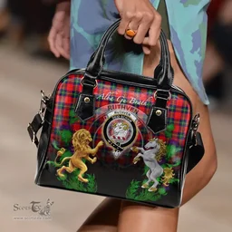 ScotsTee Shop Scottish Ruthven Modern Clan Crest Tartan Lion Unicorn Thistle Shoulder Handbag