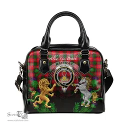 ScotsTee Shop Scottish Rattray Modern Clan Crest Tartan Lion Unicorn Thistle Shoulder Handbag