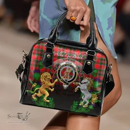 ScotsTee Shop Scottish Spens Modern Clan Crest Tartan Lion Unicorn Thistle Shoulder Handbag