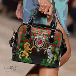 ScotsTee Shop Scottish Moncrieffe Clan Crest Tartan Lion Unicorn Thistle Shoulder Handbag