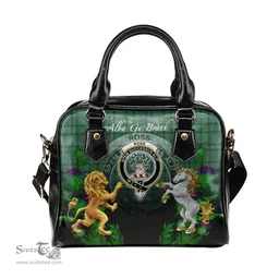 ScotsTee Shop Scottish Ross Hunting Ancient Clan Crest Tartan Lion Unicorn Thistle Shoulder Handbag