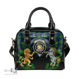 ScotsTee Shop Scottish Oliphant Modern Clan Crest Tartan Lion Unicorn Thistle Shoulder Handbag