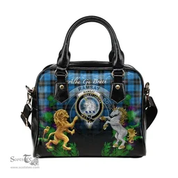 ScotsTee Shop Scottish Ramsay Blue Ancient Clan Crest Tartan Lion Unicorn Thistle Shoulder Handbag