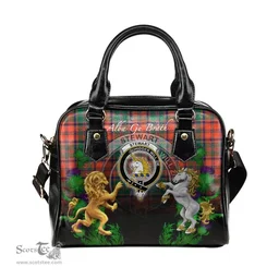 ScotsTee Shop Scottish Stewart of Appin Ancient Clan Crest Tartan Lion Unicorn Thistle Shoulder Handbag