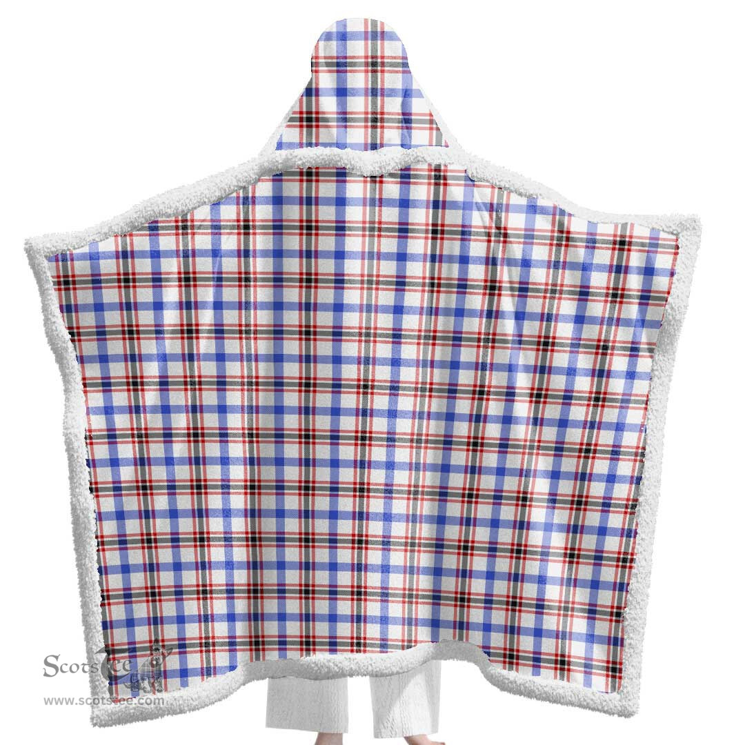 ScotsTee Shop Scottish Boswell Modern Clan Tartan Sherpa Hooded Blanket Wearable Cuddle Throw Warm Cozy