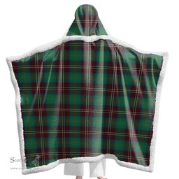 ScotsTee Shop Scottish Chisholm Hunting Ancient Clan Tartan Sherpa Hooded Blanket Wearable Cuddle Throw Warm Cozy