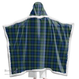 ScotsTee Shop Scottish Baird Ancient Clan Tartan Sherpa Hooded Blanket Wearable Cuddle Throw Warm Cozy