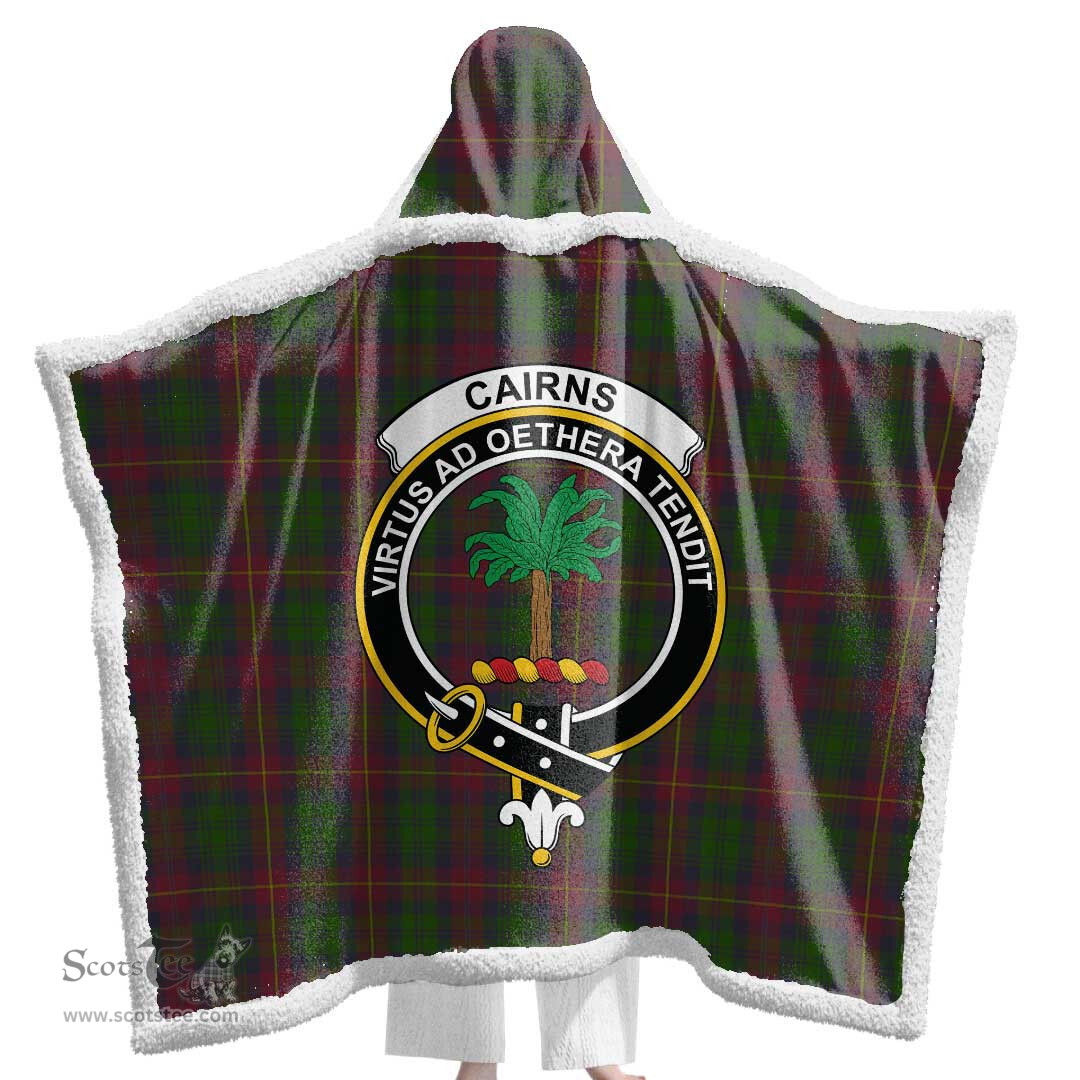 ScotsTee Shop Scottish Cairns Clan Crest Tartan Sherpa Hooded Blanket Wearable Cuddle Throw Warm Cozy