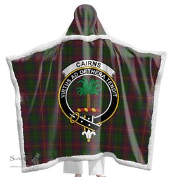 ScotsTee Shop Scottish Cairns Clan Crest Tartan Sherpa Hooded Blanket Wearable Cuddle Throw Warm Cozy