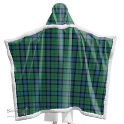 ScotsTee Shop Scottish Armstrong Ancient Clan Tartan Sherpa Hooded Blanket Wearable Cuddle Throw Warm Cozy