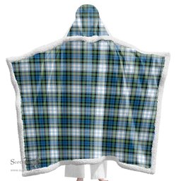ScotsTee Shop Scottish Campbell Dress Ancient Clan Tartan Sherpa Hooded Blanket Wearable Cuddle Throw Warm Cozy