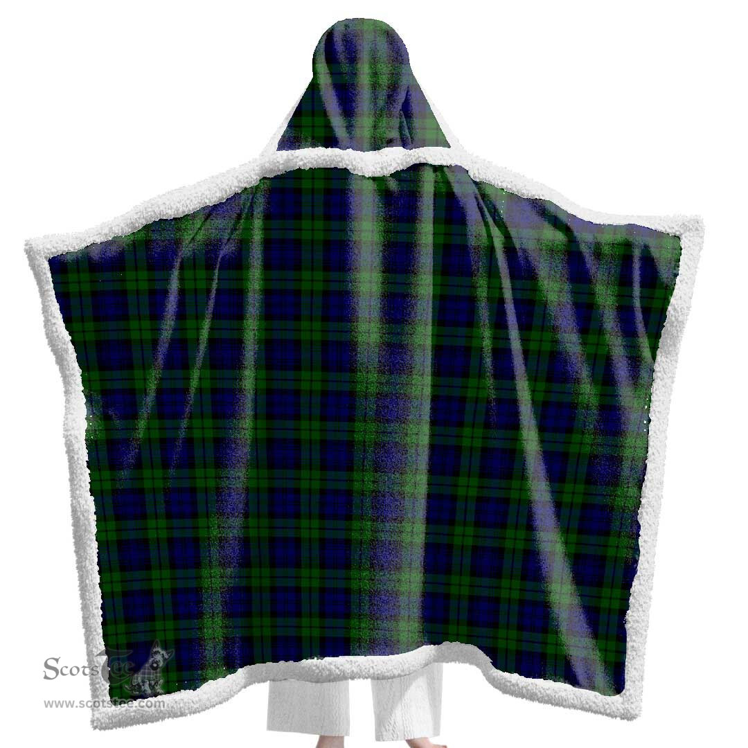 ScotsTee Shop Scottish Campbell Modern Clan Tartan Sherpa Hooded Blanket Wearable Cuddle Throw Warm Cozy