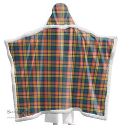 ScotsTee Shop Scottish Buchanan Ancient Clan Tartan Sherpa Hooded Blanket Wearable Cuddle Throw Warm Cozy
