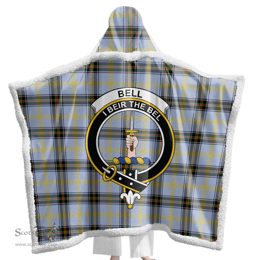 ScotsTee Shop Scottish Bell of the Borders Clan Crest Tartan Sherpa Hooded Blanket Wearable Cuddle Throw Warm Cozy