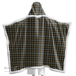 ScotsTee Shop Scottish Farquharson Weathered Clan Tartan Sherpa Hooded Blanket Wearable Cuddle Throw Warm Cozy