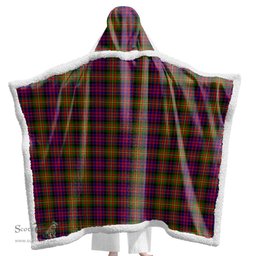 ScotsTee Shop Scottish Carnegie Modern Clan Tartan Sherpa Hooded Blanket Wearable Cuddle Throw Warm Cozy