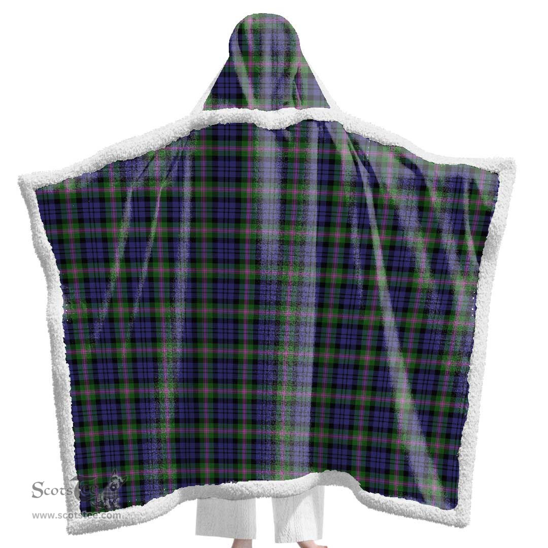 ScotsTee Shop Scottish Baird Modern Clan Tartan Sherpa Hooded Blanket Wearable Cuddle Throw Warm Cozy