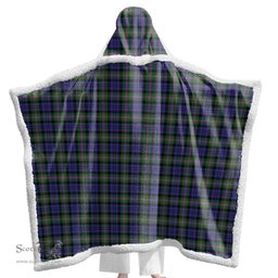 ScotsTee Shop Scottish Baird Modern Clan Tartan Sherpa Hooded Blanket Wearable Cuddle Throw Warm Cozy