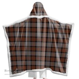ScotsTee Shop Scottish Cameron of Erracht Weathered Clan Tartan Sherpa Hooded Blanket Wearable Cuddle Throw Warm Cozy