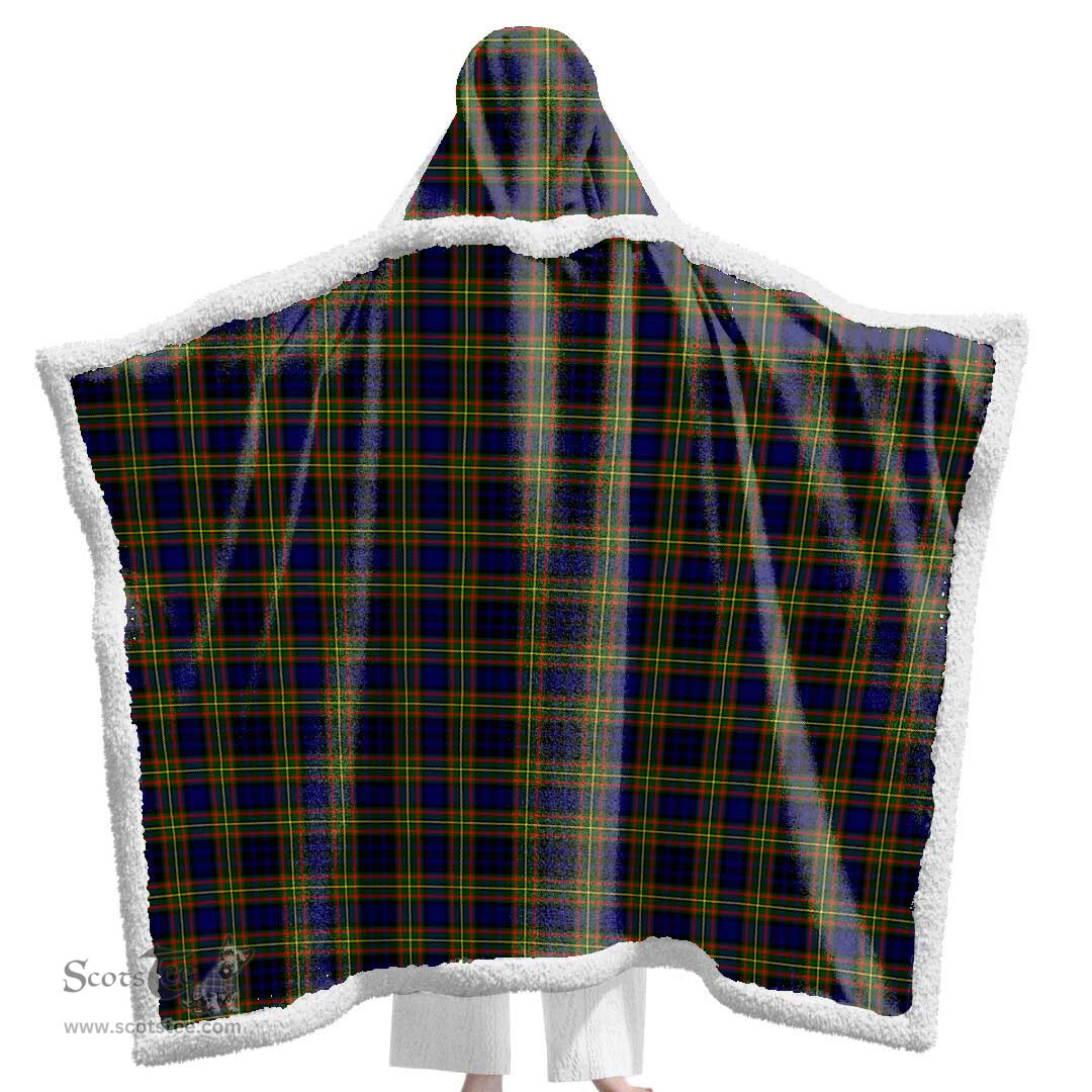 ScotsTee Shop Scottish Clelland Modern Clan Tartan Sherpa Hooded Blanket Wearable Cuddle Throw Warm Cozy