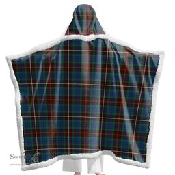 ScotsTee Shop Scottish Fraser Hunting Ancient Clan Tartan Sherpa Hooded Blanket Wearable Cuddle Throw Warm Cozy