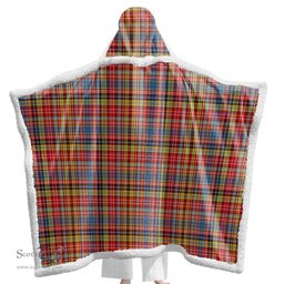 ScotsTee Shop Scottish Drummond of Strathallan Clan Tartan Sherpa Hooded Blanket Wearable Cuddle Throw Warm Cozy
