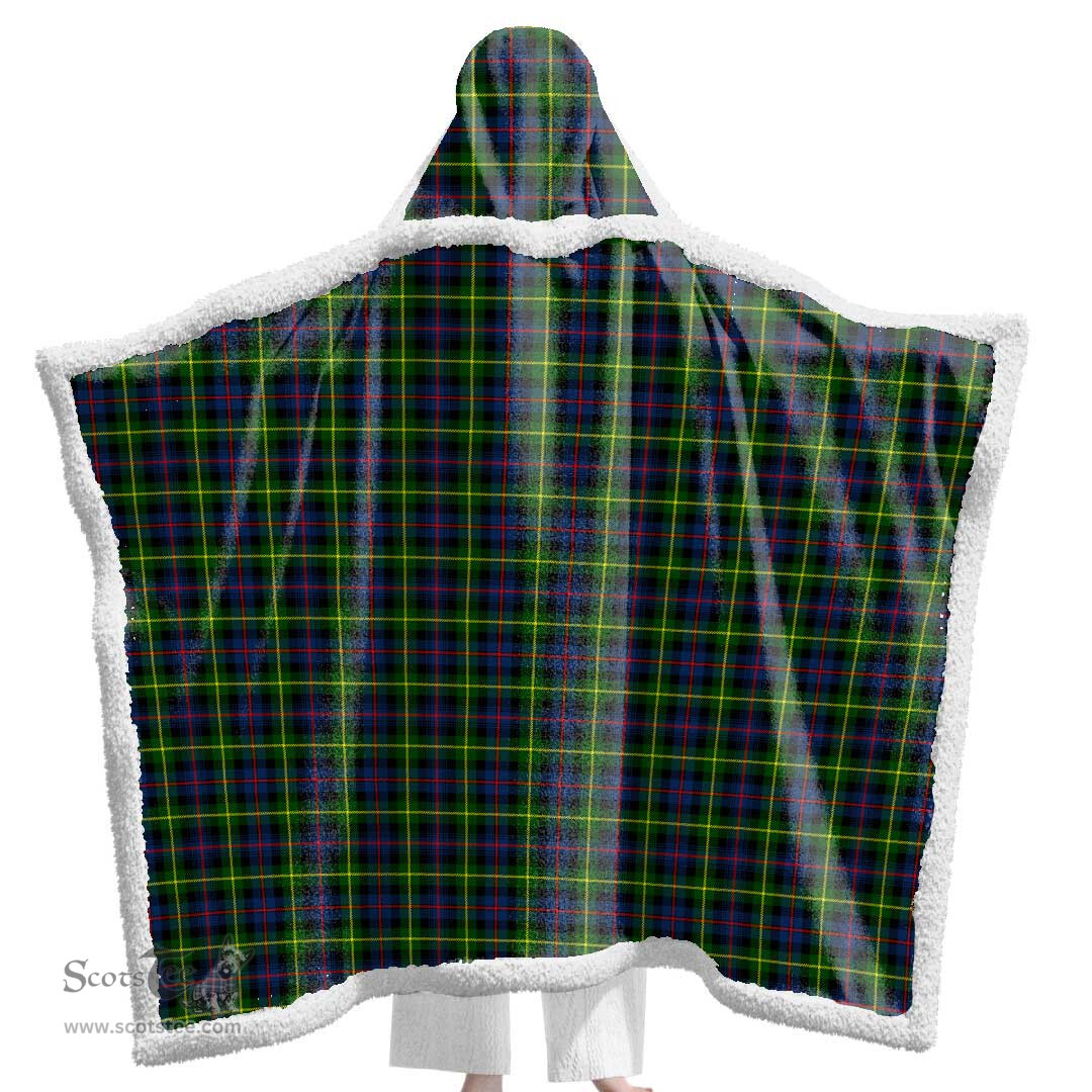 ScotsTee Shop Scottish Farquharson Modern Clan Tartan Sherpa Hooded Blanket Wearable Cuddle Throw Warm Cozy