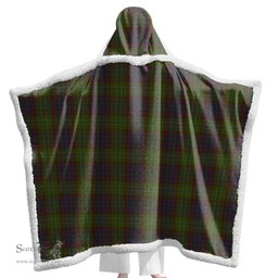 ScotsTee Shop Scottish Cunningham Hunting Modern Clan Tartan Sherpa Hooded Blanket Wearable Cuddle Throw Warm Cozy