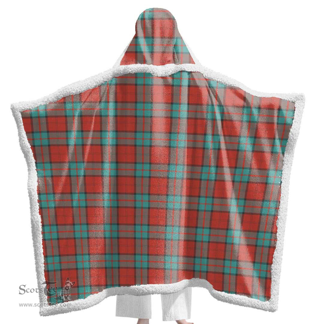 ScotsTee Shop Scottish Dunbar Ancient Clan Tartan Sherpa Hooded Blanket Wearable Cuddle Throw Warm Cozy