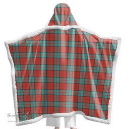ScotsTee Shop Scottish Dunbar Ancient Clan Tartan Sherpa Hooded Blanket Wearable Cuddle Throw Warm Cozy