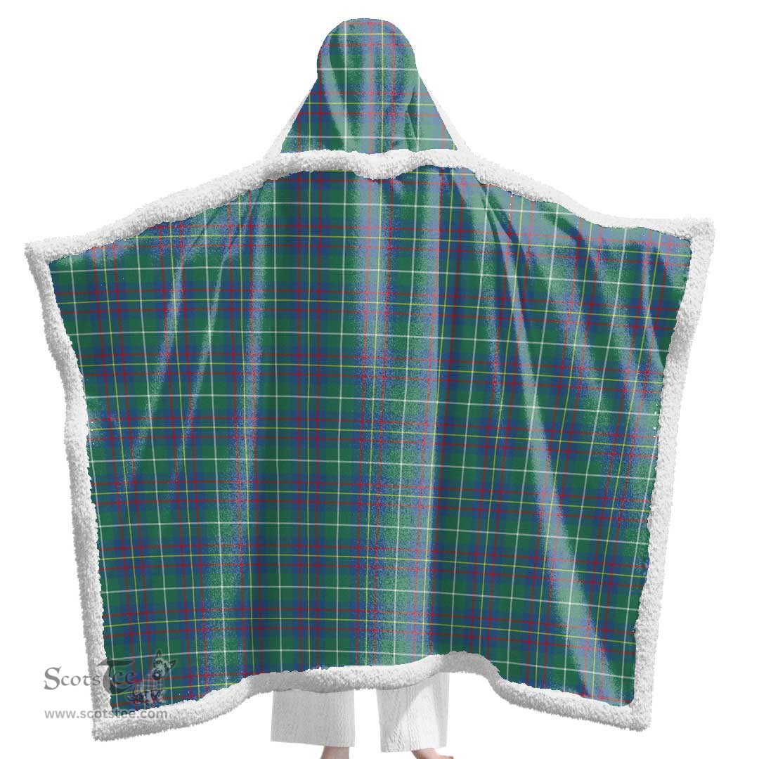 ScotsTee Shop Scottish Inglis Ancient Clan Tartan Sherpa Hooded Blanket Wearable Cuddle Throw Warm Cozy