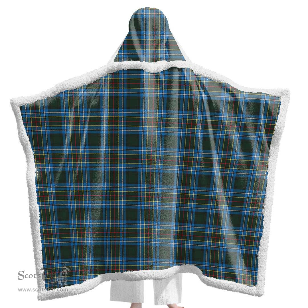 ScotsTee Shop Scottish Cockburn Modern Clan Tartan Sherpa Hooded Blanket Wearable Cuddle Throw Warm Cozy