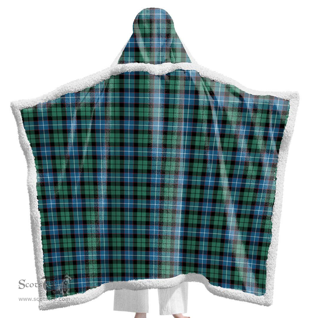 ScotsTee Shop Scottish Galbraith Ancient Clan Tartan Sherpa Hooded Blanket Wearable Cuddle Throw Warm Cozy