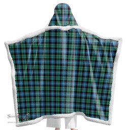 ScotsTee Shop Scottish Galbraith Ancient Clan Tartan Sherpa Hooded Blanket Wearable Cuddle Throw Warm Cozy