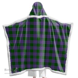 ScotsTee Shop Scottish Elphinstone Clan Tartan Sherpa Hooded Blanket Wearable Cuddle Throw Warm Cozy