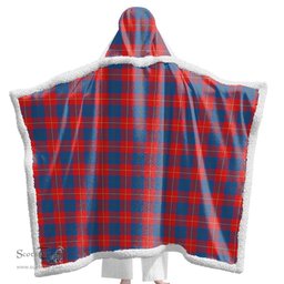 ScotsTee Shop Scottish Galloway Red Clan Tartan Sherpa Hooded Blanket Wearable Cuddle Throw Warm Cozy
