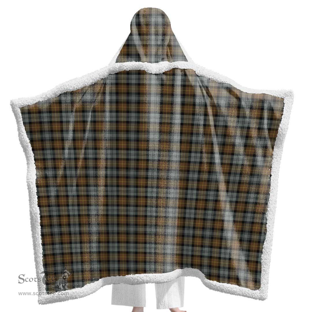 ScotsTee Shop Scottish Gordon Weathered Clan Tartan Sherpa Hooded Blanket Wearable Cuddle Throw Warm Cozy