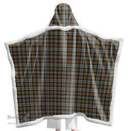 ScotsTee Shop Scottish Gordon Weathered Clan Tartan Sherpa Hooded Blanket Wearable Cuddle Throw Warm Cozy